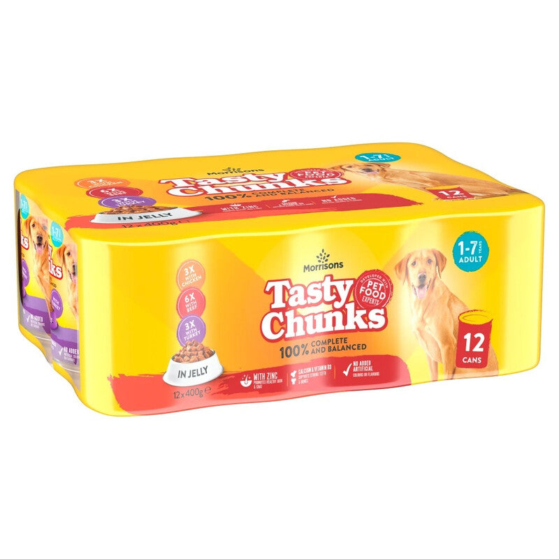 Morrisons Tasty Chunks in Jelly 1-7 Years Adult 12 x 400g MegaBDM