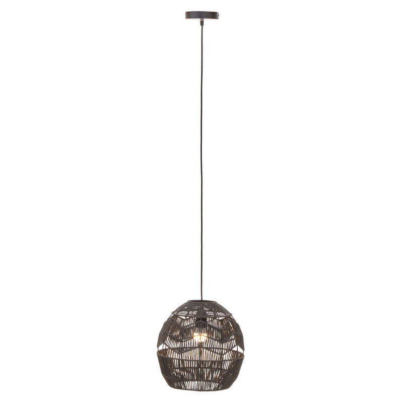 Interiors by Premier Pendant Light Jaya Woven Black MegaBDM