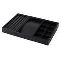 Oirlv PU Leather Jewelry Display Tray Black Jewelry Organizer Ring Earring Display Necklace Bracelet Jewelry Storage Display Props MegaBDM