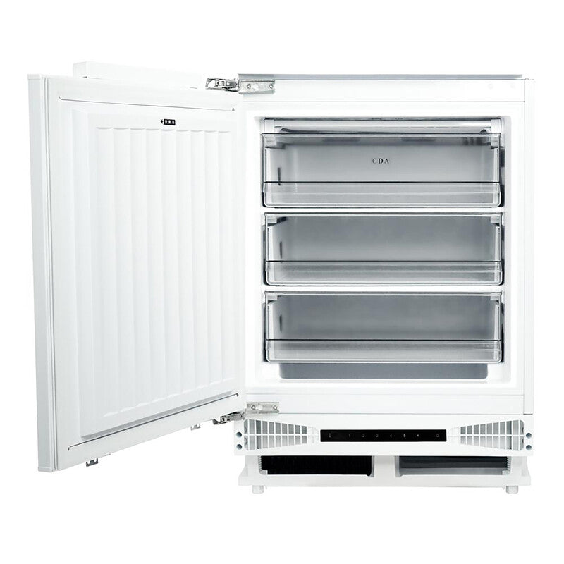 CDA FW284 60cm Integrated Under Counter Freezer, White MegaBDM