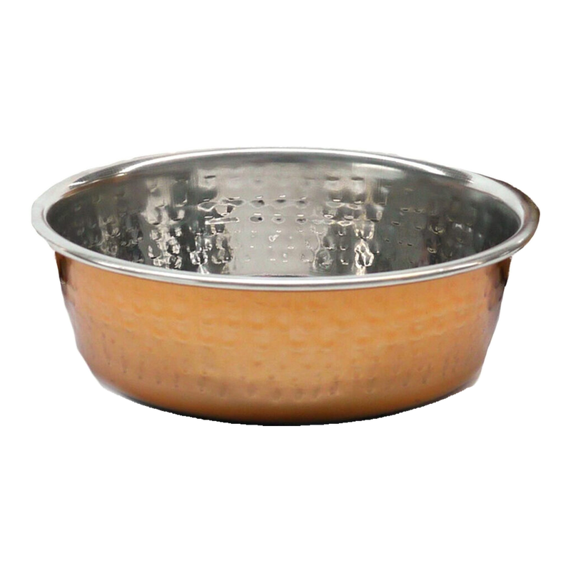 Rosewood Medium Hammered Copper Stainless Steel Dog Bowl 940ml MegaBDM
