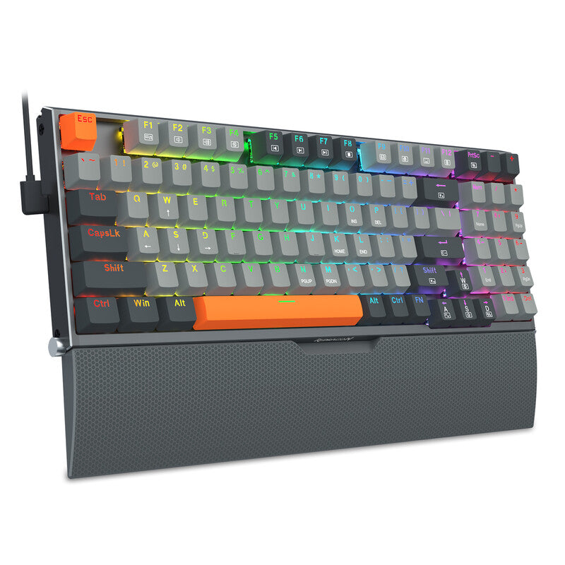REDRAGON-Wired 94 key full metal mechanical keyboard with cell phone stand and wrist rest MegaBDM