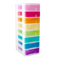 Really Useful Plastic Storage Box Tower 8x7L Clear Frame with Rainbow Drawers MegaBDM