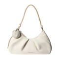 Calvin Klein Monogram Charm Shoulder Bag - White Alyssum MegaBDM