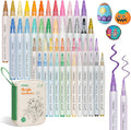 Ohuhu 48 Pcs Acrylic Paint Pens - Double Pack of Fine Tip & Reversible Tips (Chisel & Round) 24 Colors Acrylic Markers MegaBDM