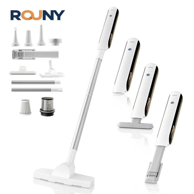 ROUNY Handheld Cordless Vacuum Cleaner, LED Light Mini Car Vacuum with Blower Function, 7 Nozzles, Washable HEPA Filter, Extension Rod and Floor Brush for Home and Car,X3 Pro MegaBDM