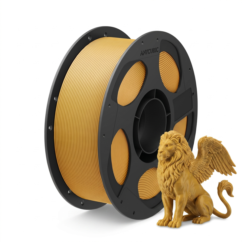JOYBUY x ANYCUBIC PLA Basic Printing Filament, 1kg Spool, 1.75mm Diameter, ±0.02mm Tolerance - Gold MegaBDM