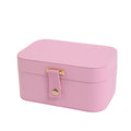 JORDAN&JUDY Multi-Layer Jewelry Box Small Earring Box Ring Storage Box Necklace Box Earring Jewelry Case - 2 Layer Pink MegaBDM