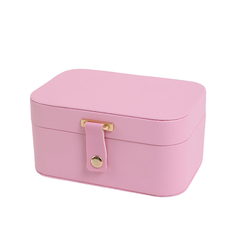 JORDAN&JUDY Multi-Layer Jewelry Box Small Earring Box Ring Storage Box Necklace Box Earring Jewelry Case - 2 Layer Pink MegaBDM