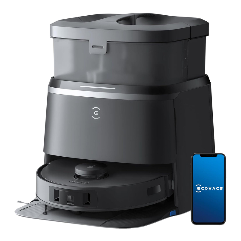 ECOVACS DEEBOT T30 OMNI Robot Vacuum Cleaner with Mini Station - 11,000 PA, 70℃ Hot Water Mop Washing, TruEdge™ Adaptive Edge Mopping, ZeroTangl Brush Design MegaBDM
