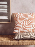 Bosie Cushion Ozella Embroidered Terracotta/Cream Square 45x45cm MegaBDM