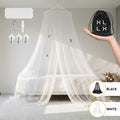 XLLX Mosquito Net, Summer Mosquito Protection, Indoor/Outdoor, Camping, Travel, Includes Storage Bag and No-Drill Adhesive Hooks, Adjustable to Fit Various Sizes, White MegaBDM