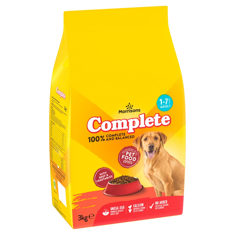 Morrisons Complete with Beef & Vegetables 1-7 Adult Years 3kg MegaBDM