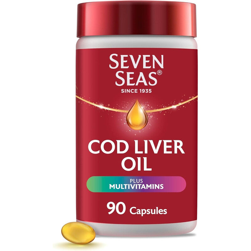 Seven Seas Omega-3 Fish Oil + Cod Liver Oil Capsules - 90 Capsules MegaBDM