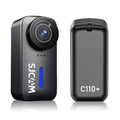 SJCAM C110+ 4K Action Camera with Gyro Stabilization 170° Ultra Wide Angle f1.8 Aperture 120 Mins Recording 30m Waterproof with Case Compact Size 6.4×3.1×3.3cm 20MP Photo Slow Motion for Vlogging Motorcycle Cycling Skiing Outdoor Sports MegaBDM