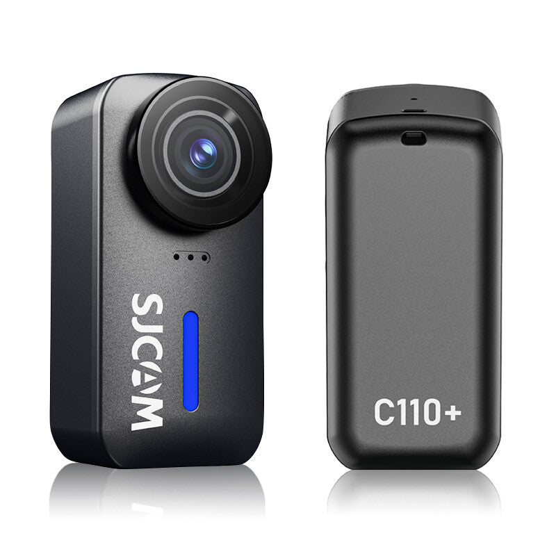 SJCAM C110+ 4K Action Camera with Gyro Stabilization 170° Ultra Wide Angle f1.8 Aperture 120 Mins Recording 30m Waterproof with Case Compact Size 6.4×3.1×3.3cm 20MP Photo Slow Motion for Vlogging Motorcycle Cycling Skiing Outdoor Sports MegaBDM