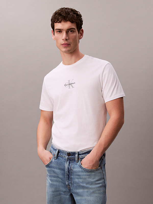 Calvin Klein Jeans Men Monogram Logo T-Shirt - Bright White MegaBDM