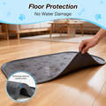 Blinkit 0159-8 Pet Food Mat/Dog Splash Mat, Food-Grade Silicone, Raised Edge Leak-Proof Design, Easy to Clean, 60×40cm Large Size for Pet Feeding Area, Gray MegaBDM