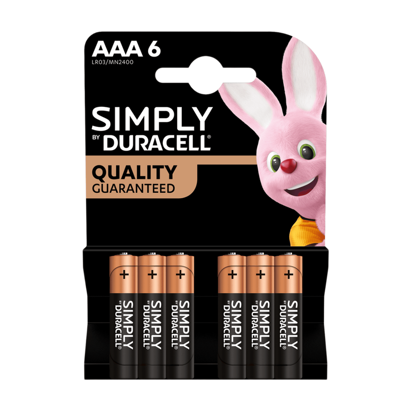 DURACELL Simply AAA Alkaline Batteries - 6 Pack MegaBDM