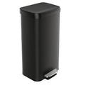 JOYFURNOS Kitchen Bin, 68L Rubbish Bin, Metal Waste Pedal Bin with Lid, Tall and Large, Black MegaBDM