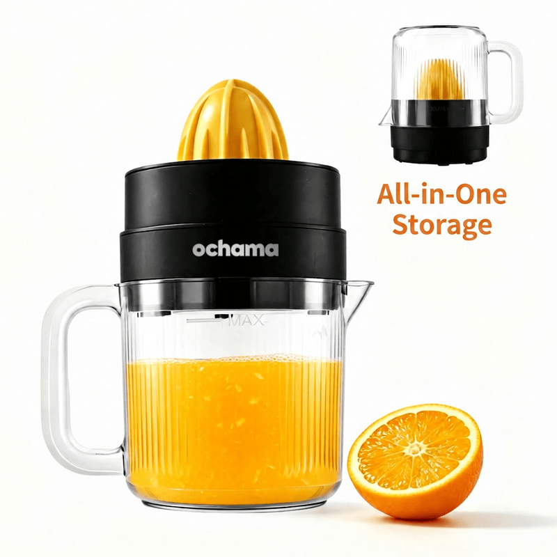 ochama Electric Citrus Juicer, Semi-Automatic Press Orange Juicer, 1.4L Large Capacity 30W Juice Extractor for Home, Oranges Lemons Citrus, Pulp Separation Fresh Juicer, Bladeless Safe & Easy to Clean MegaBDM