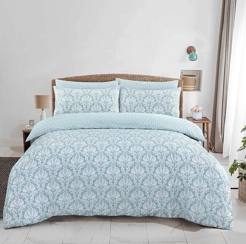 NightComfort Duvet Cover Set Hana Reversible Aqua Double MegaBDM