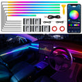 VGETTING DreamColor Car Interior LED Light Strip, Supports Wireless APP Control, RGB 10-in-1, 175 Inches, 593 Neon LED Beads, Dynamic Chasing and Music Sync, Car Fiber Optic Light Strip Ambient Light Kit MegaBDM