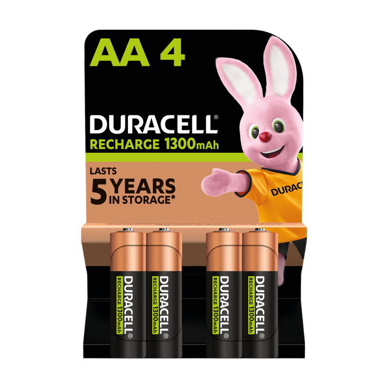 Duracell Rechargeable AA 1300mAh Batteries - 4 Pack MegaBDM