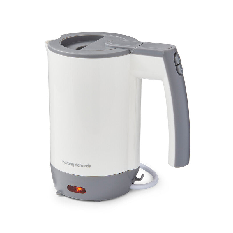 Morphy Richards Compact Travel Kettle, 0.5L, Lightweight, White & Grey - 107001 MegaBDM