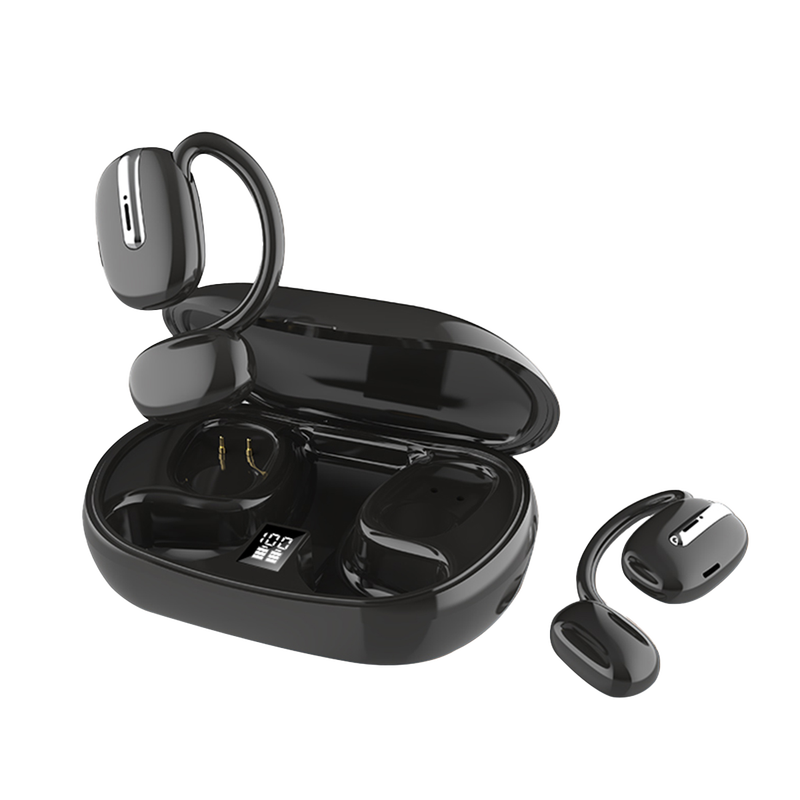 VoxorAI V90 black earphones, sports earphones, Bluetooth AI translation earphones support real-time translation of 150 languages, and are suitable for study, travel, and business. MegaBDM