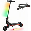 AA1-132V70BK SPORTNOW Electric Scooter for Kids, Foldable Kids Scooter for Age 6-14 with LED Display, RGB Lights, Up to 16km/h, Maximum Range 12km, Kick-to-Start, for Boys and Girls, Black MegaBDM