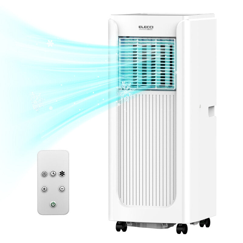 ELECCI 4-In-1 Mobile Air Conditioner 1.8 kW, Cooling/Dehumidifier/Fan/Sleep Mode, Energy Class A, R290 Refrigerant, Adjustable 16–30°C, Remote Control & 24h Timer, Washable Filter, Auto Defrost, Window Kit Included MegaBDM