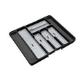 Addis Extendable Premium Soft Touch 6 to 8 Draw Organiser Black/Grey MegaBDM