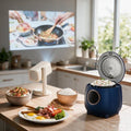 Watch & Dine Bundle Bear DFB-B12W1 Mini Rice Cooker 1.2L, Smart Compact Food Steamer & Yaber T1 Pro Portable Smart Projector, WiFi Bluetooth Home Cinema Suite MegaBDM