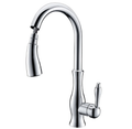 Homary Tracier Gooseneck Single Lever Handle Kitchen Tap with Pull Out Spray Chrome MegaBDM