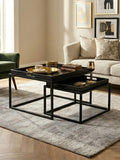 Interiors by Premier Side Tables Nested Celina Square Black/Gold MegaBDM