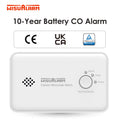 WISUALARM Carbon Monoxide Detector, 10-Year Battery Powered, CO Alarm, with Test/Silence Button, Complies with EN 50291 Standard MegaBDM