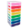 Really Useful Plastic Storage Box Tower 8x9.5L Clear Frame with Rainbow Drawers MegaBDM