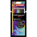 STABILO Aquacolor - Aquarellable Colouring Pencil - ARTY - Pack of 12 - Assorted Colours MegaBDM