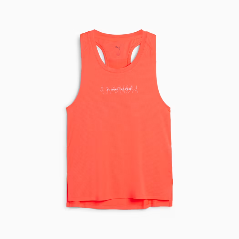 Puma Women's Run Graphic Mesh Singlet - Glowing Red MegaBDM