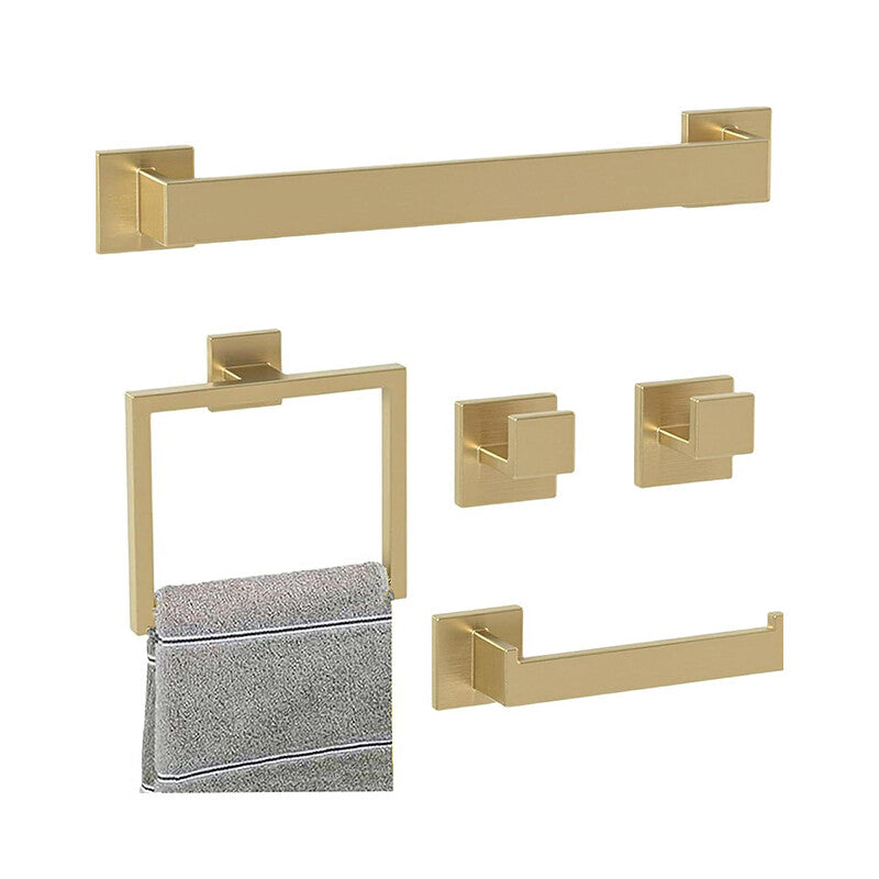 JORDAN&JUDY 5-Piece Gold Towel Rack Set, Luxury Style, Bathroom Organizer MegaBDM