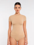 Feelingirl Seamless Ultra-Soft High-Elastic Crew Neck Top Hip-hugging Traceless Bodysuit for Women XL/XXL Skin, Couple Gift Perfect Gift MegaBDM