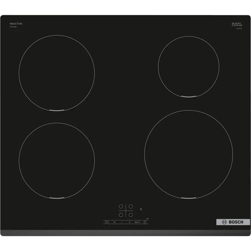 Bosch PIE631BB5E Series 4 60cm Induction Hob - Black Glass (Hard Wired)