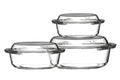 Maison by Premier 3 Tempered Glass Casserole Dishes, Heatproof Casserole Pans, Oven-Safe Bakeware Set, Ideal For Table Serving MegaBDM
