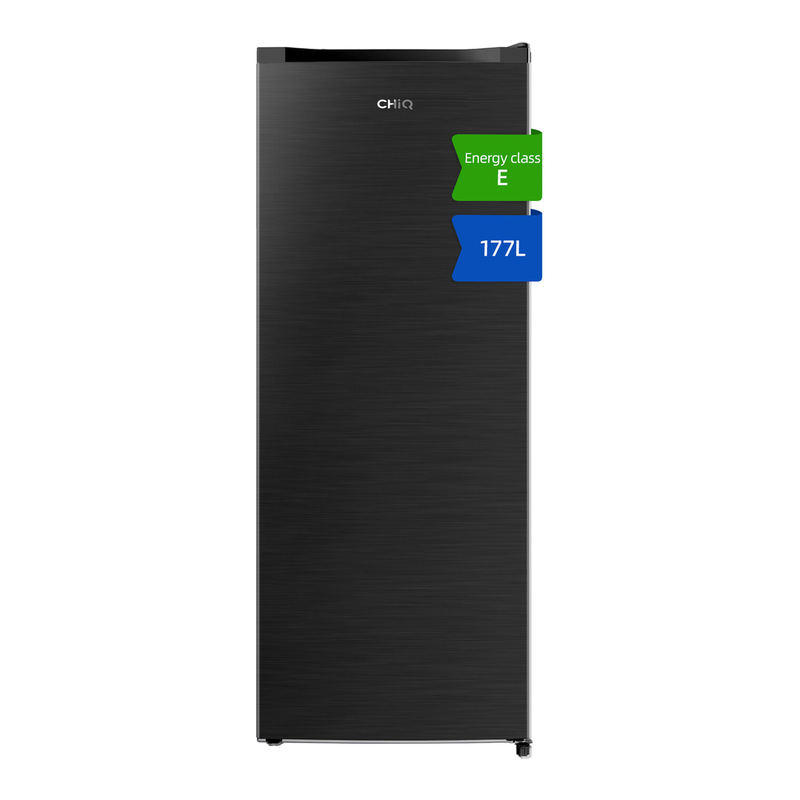 CHiQ JKR183DGE 54cm Wide 144cm Tall Freestanding Upright Freezer - Premium Black Steel MegaBDM