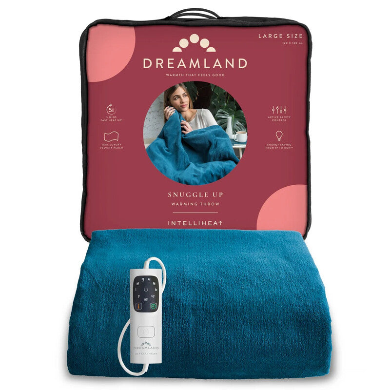Dreamland Snuggle Up Warming Throw - Teal 120x160cm MegaBDM
