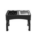 Blinkit Pet Adjustable Slow Feeder Bowl/Elevated Dog Bowl, Slow Feeder Bowl + Stainless Steel Bowl Combination, Four-Level Height Adjustable Foldable Design, Suitable for Dog and Cat Feeding and Drinking, Black/Gray MegaBDM