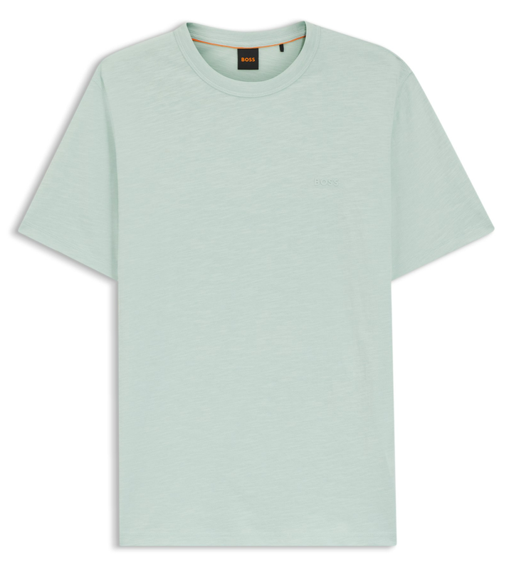 BOSS Cotton Jersey T-Shirt with a Twill Patch - Turquoise/Aqua MegaBDM