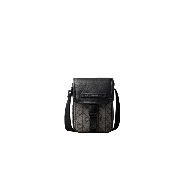 Calvin Klein Men's Mixed Emblem Small Flap Crossbody Bag - Beige/Black MegaBDM