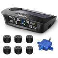 Tymate RV Tire Pressure Monitoring System, Solar Charging Tire Pressure Monitor, Equipped with 6 Sensors, 6 Alarm Modes, Repeater, with Color LCD Display, 0-87PSI, Suitable for RVs/Trailers/Trucks, TM3C+6TS2+TR5 MegaBDM